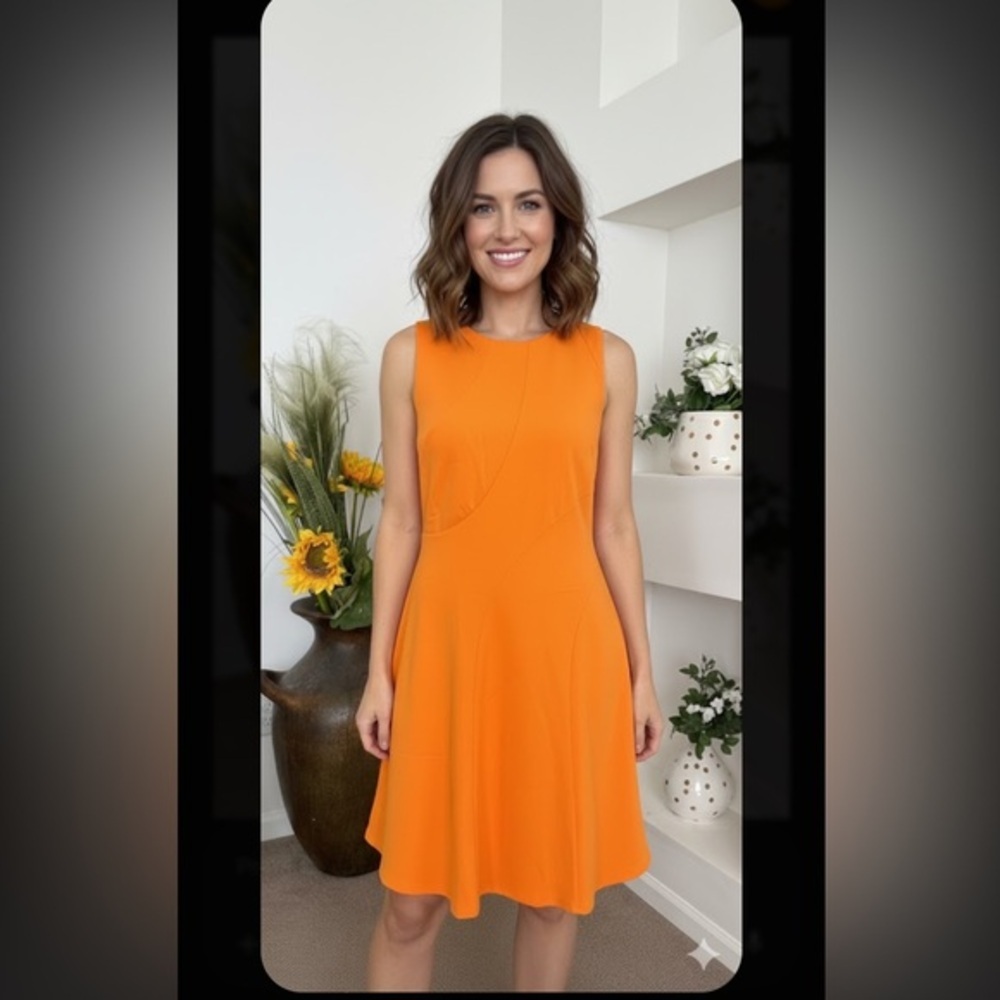 Donna Morgan Vibrant Orange Mini Dress